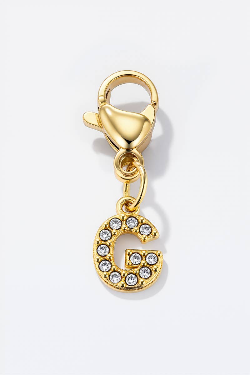 Charm alphabet scintillant en acier inoxydable