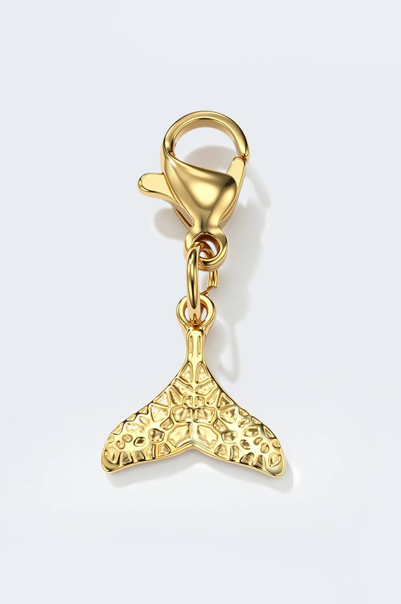 Charm breloque queue de sirène texturée en acier inoxydable AMELIA
