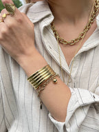 Bracelet jonc Dune Lumineuse en acier inoxydable LÉNA