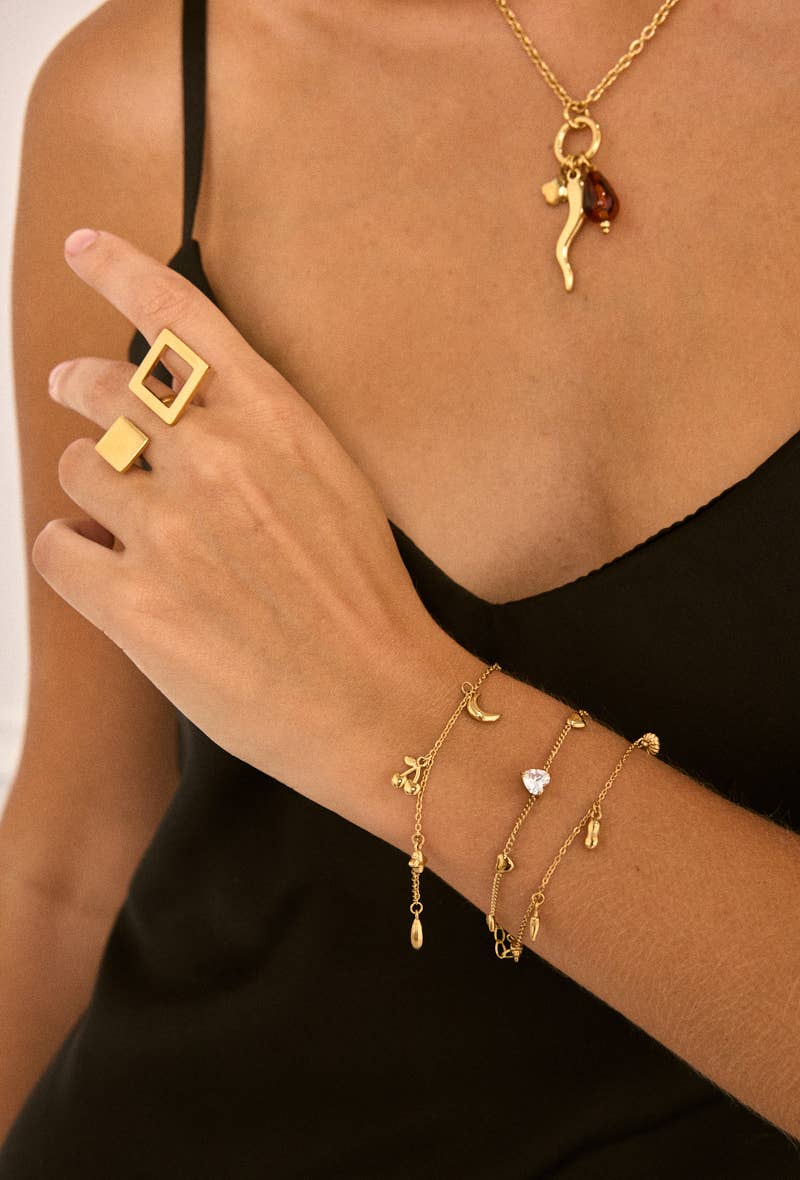 Bracelet Cœur Étincelant en acier inoxydable MANON