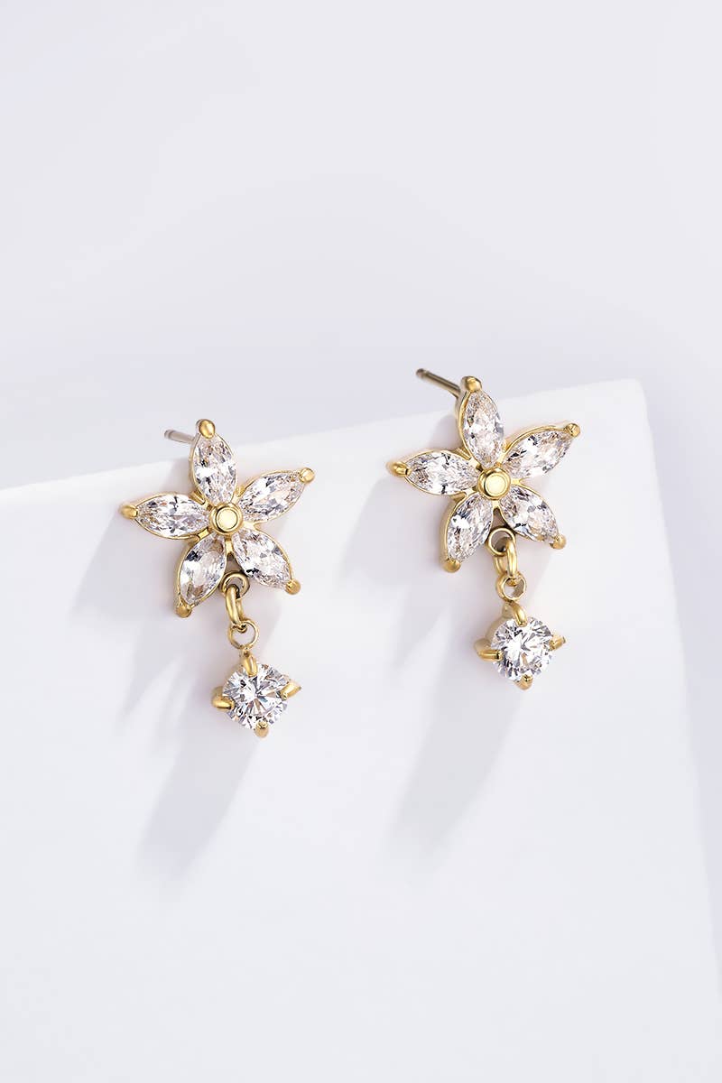 Boucles d'oreilles Fleur d’Éclat en acier inoxydable SOPHIA