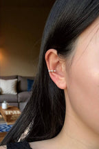 Boucles d'oreilles sans perçage perles blanches en acier inoxydable CHARLIE