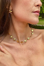 Collier coquillages dorés en acier inoxydable NOÉMIE
