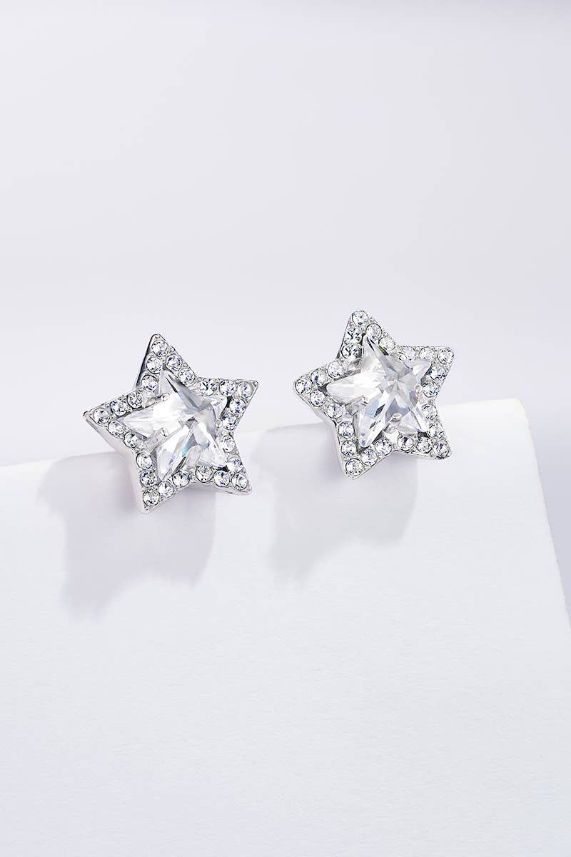 Boucles d'oreilles Étoile Scintillante en acier inoxydable ANNA