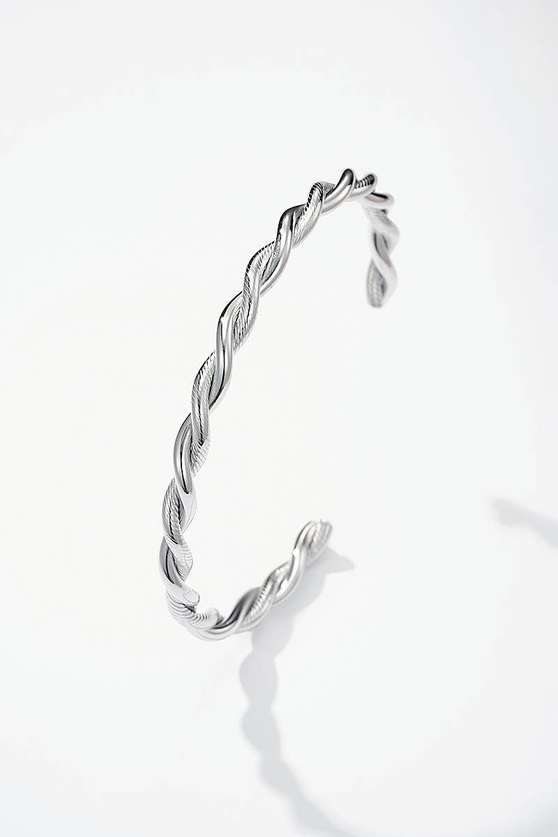 Bracelet manchette en acier inoxydable LÉA