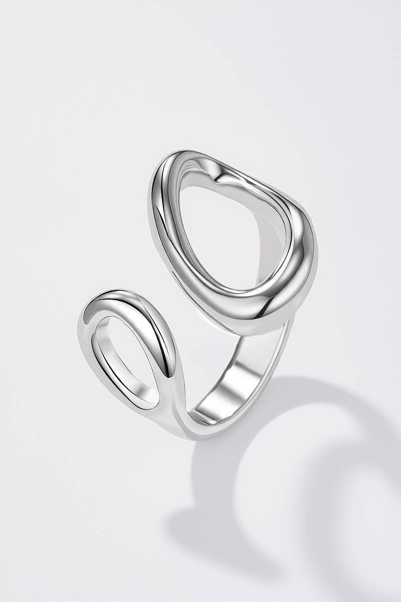 Bague ovale asymétrique en acier inoxydable ADELE