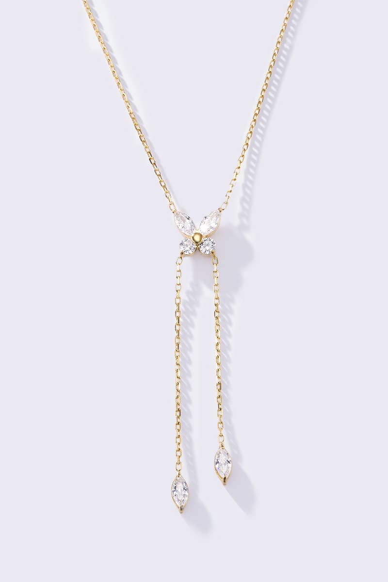 Collier papillon scintillant en acier inoxydable ABIGAIL