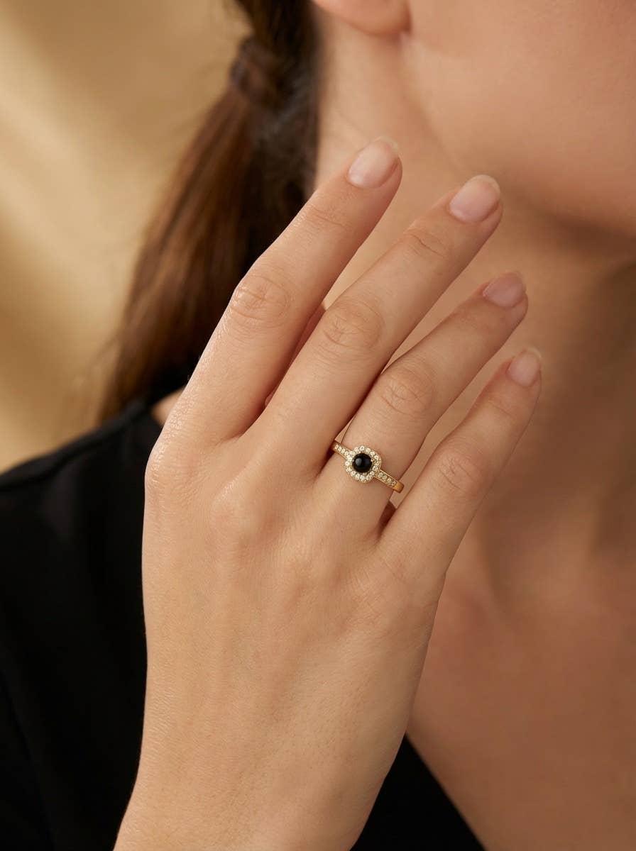 Bague Étoile Dorée en acier inoxydable EVELYN