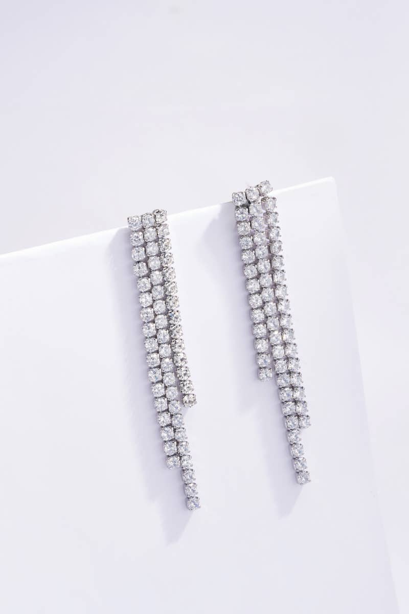 Boucles d'oreilles strassées en acier inoxydable EVELYN