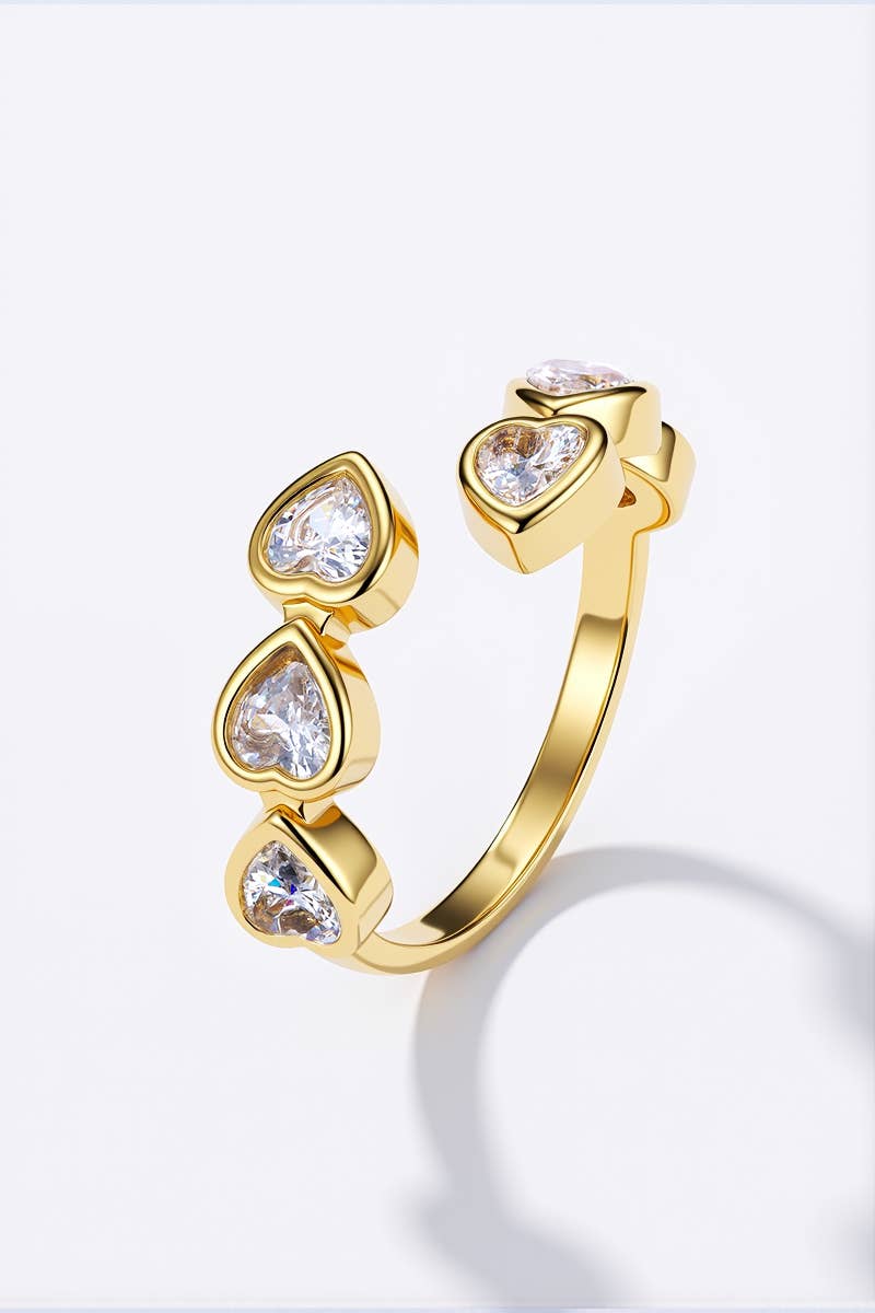 Bague Cœurs Étincelants en acier inoxydable ROSIE