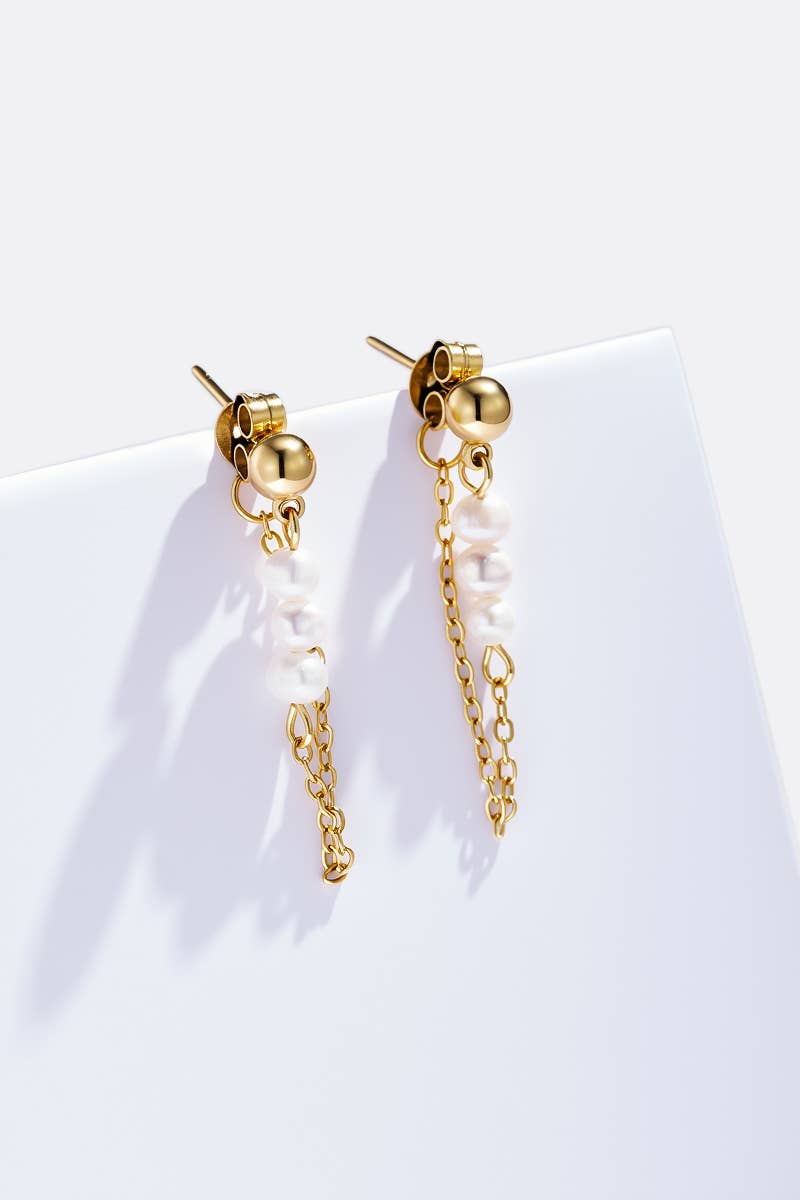 Boucles d'oreilles Perles Bohèmes en acier inoxydable VICTORIA