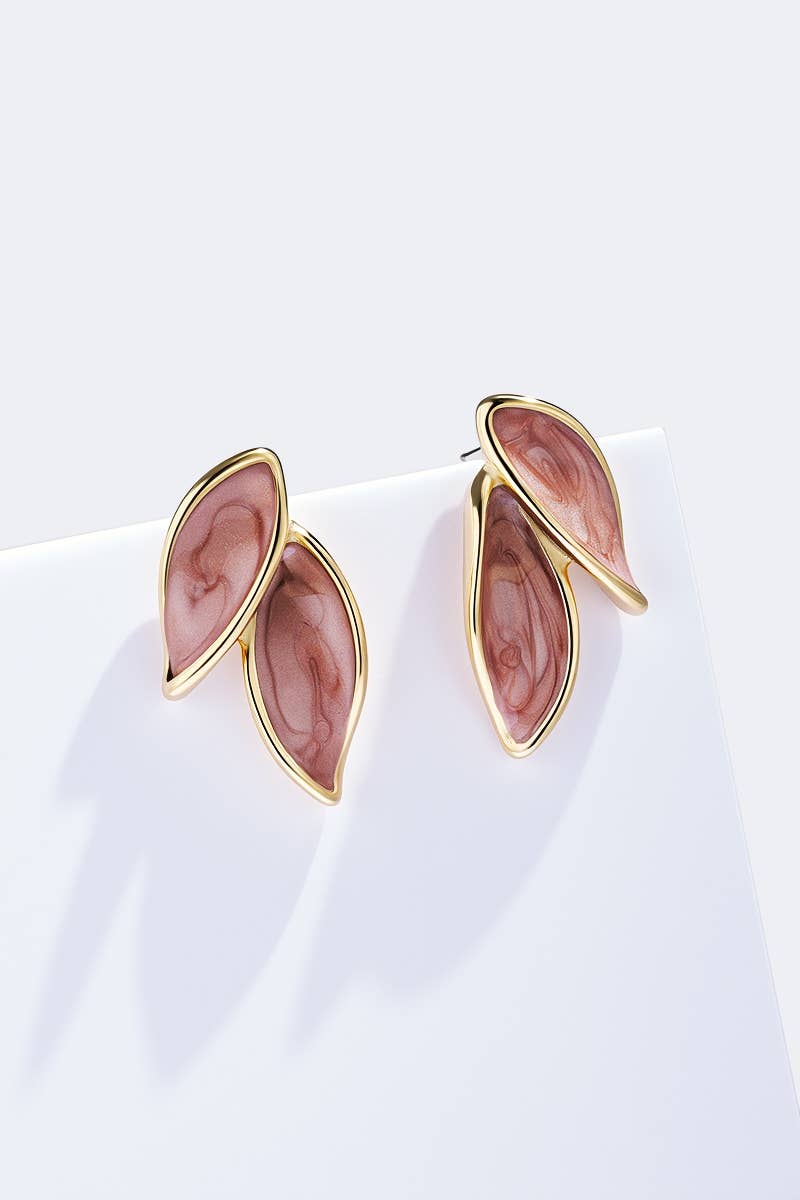 Boucles d'oreilles Feuilles Nacrées en acier inoxydable MARIE