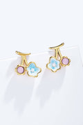 Boucles d'oreilles Fleur de Cerisier en acier inoxydable CHARLOTTE