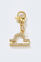 Charm signe du zodiaque scintillant en acier inoxydable