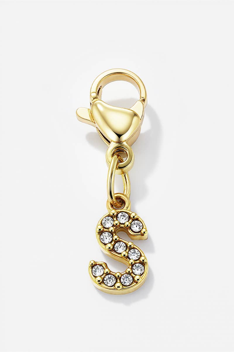 Charm alphabet scintillant en acier inoxydable