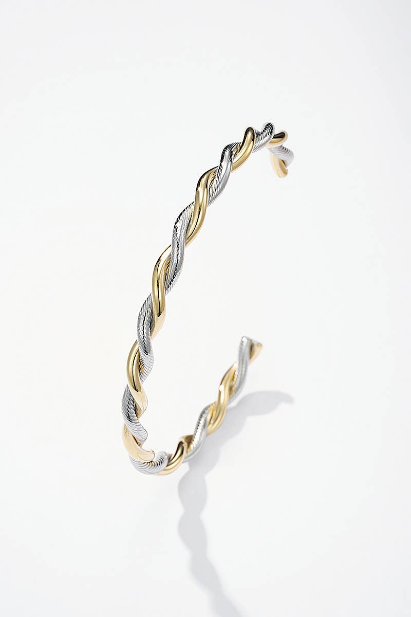 Bracelet manchette en acier inoxydable LÉA