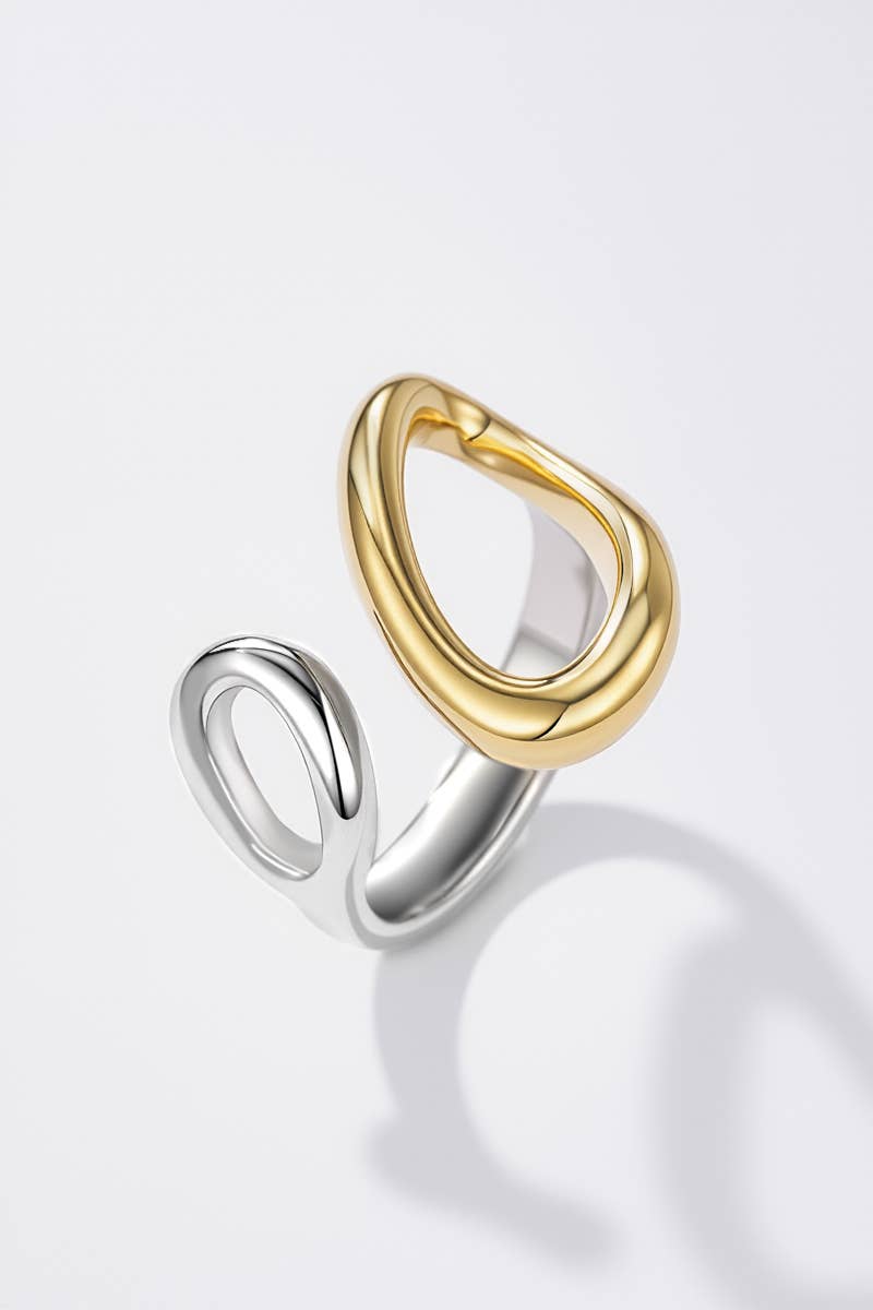 Bague ovale asymétrique en acier inoxydable ADELE