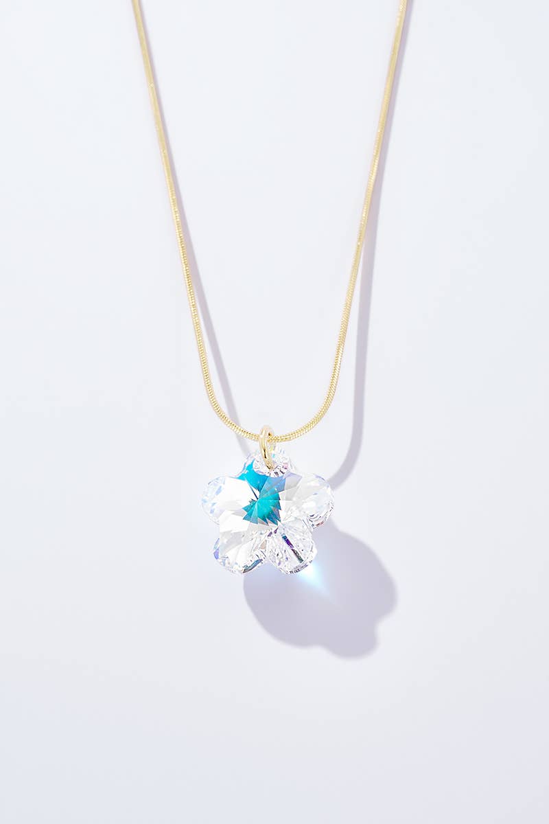 Collier Fleur de Cristal en acier inoxydable SOPHIA