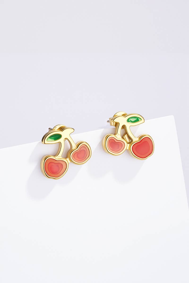 Boucles d'oreilles Fruitées Dorées en acier inoxydable NOÉMIE
