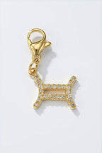 Charm signe du zodiaque scintillant en acier inoxydable