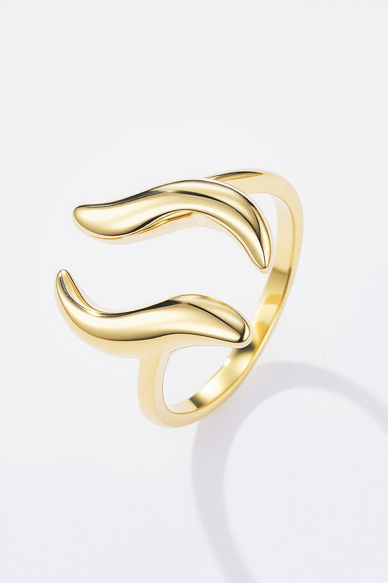 Bague ouverte ondulées en acier inoxydable ZOÉ