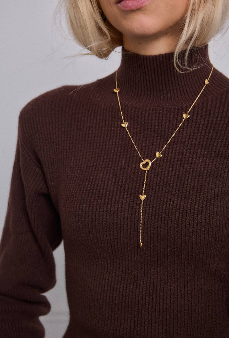 Collier Cœurs entrelacés en acier inoxydable ESTELLE