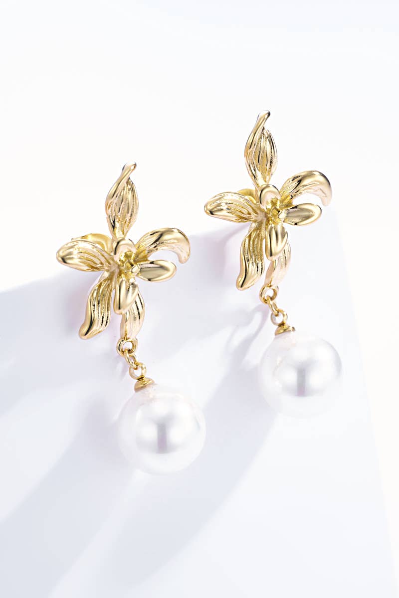 Boucles d'oreilles perle pendante STELLA