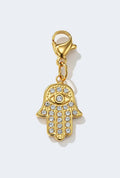 Charm breloque main protectrice pavée de strass en acier inoxydable AURÉLIE
