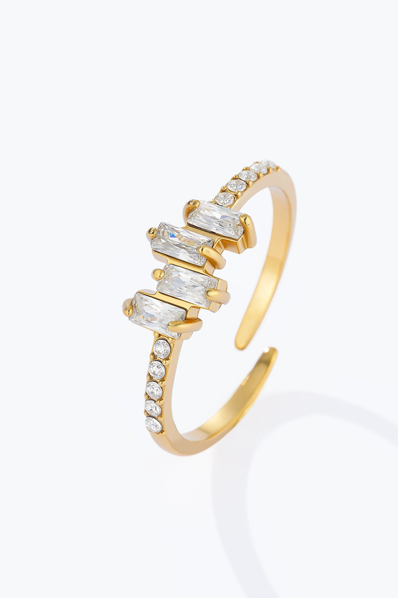 Bague cœur avec strass en acier inoxydable CAMILLE