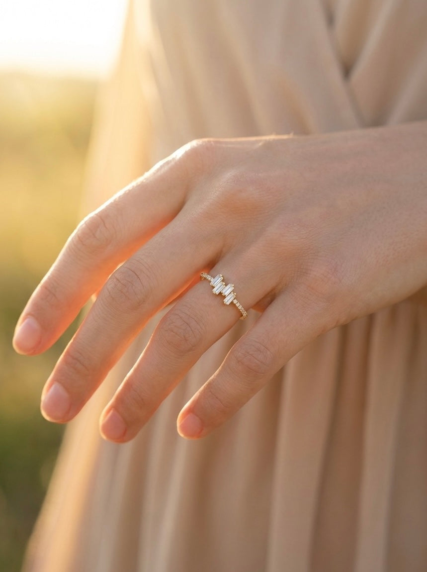 Bague cœur avec strass en acier inoxydable CAMILLE