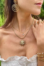 Collier soleil spiralé en acier inoxydable JULIE