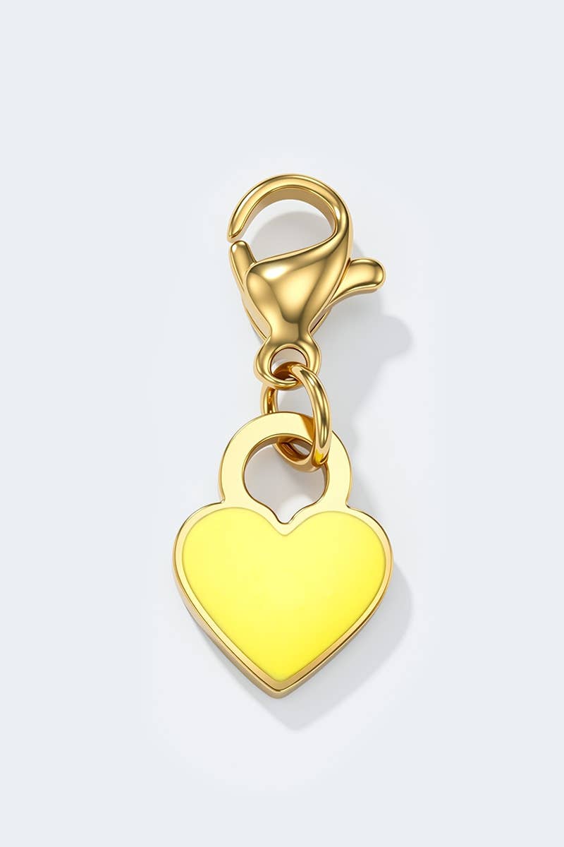 Charm breloque cœur émaillé coloré en acier inoxydable ÉMILIE