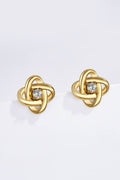 Boucles d'oreilles nœud entrelacé et zircon en acier inoxydable ÉLISE