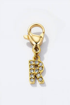Charm alphabet scintillant en acier inoxydable
