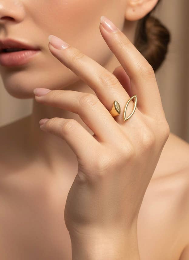 Bague œil contemporain en acier inoxydable AURÉLIE