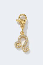Charm signe du zodiaque scintillant en acier inoxydable