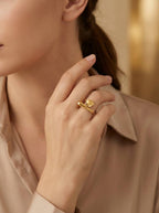 Bague Harmonie Dorée en acier inoxydable MILA