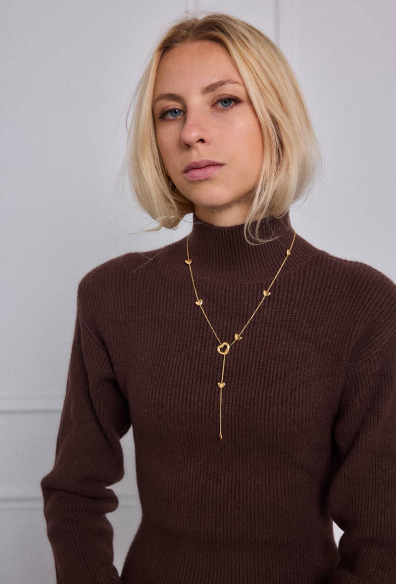 Collier Cœurs entrelacés en acier inoxydable ESTELLE