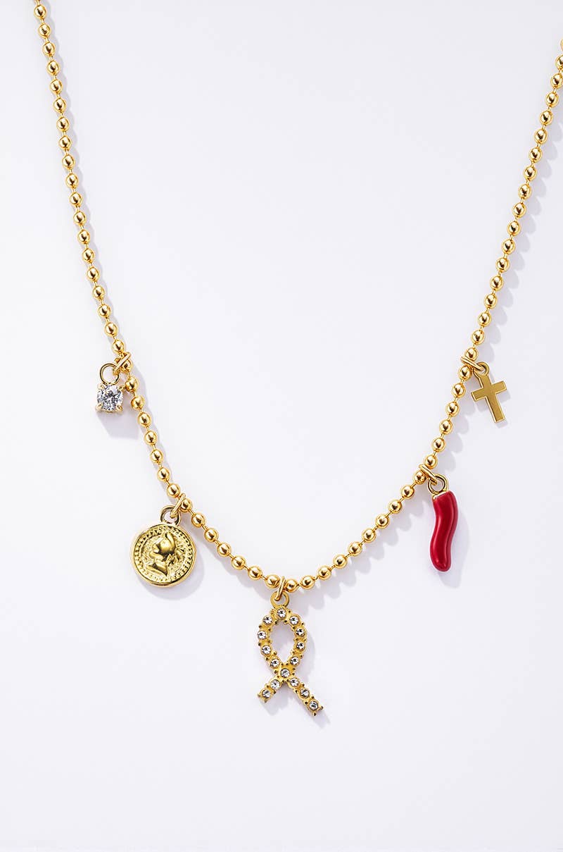 Collier breloques en acier inoxydable CAMILLE