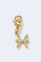 Charm signe du zodiaque scintillant en acier inoxydable
