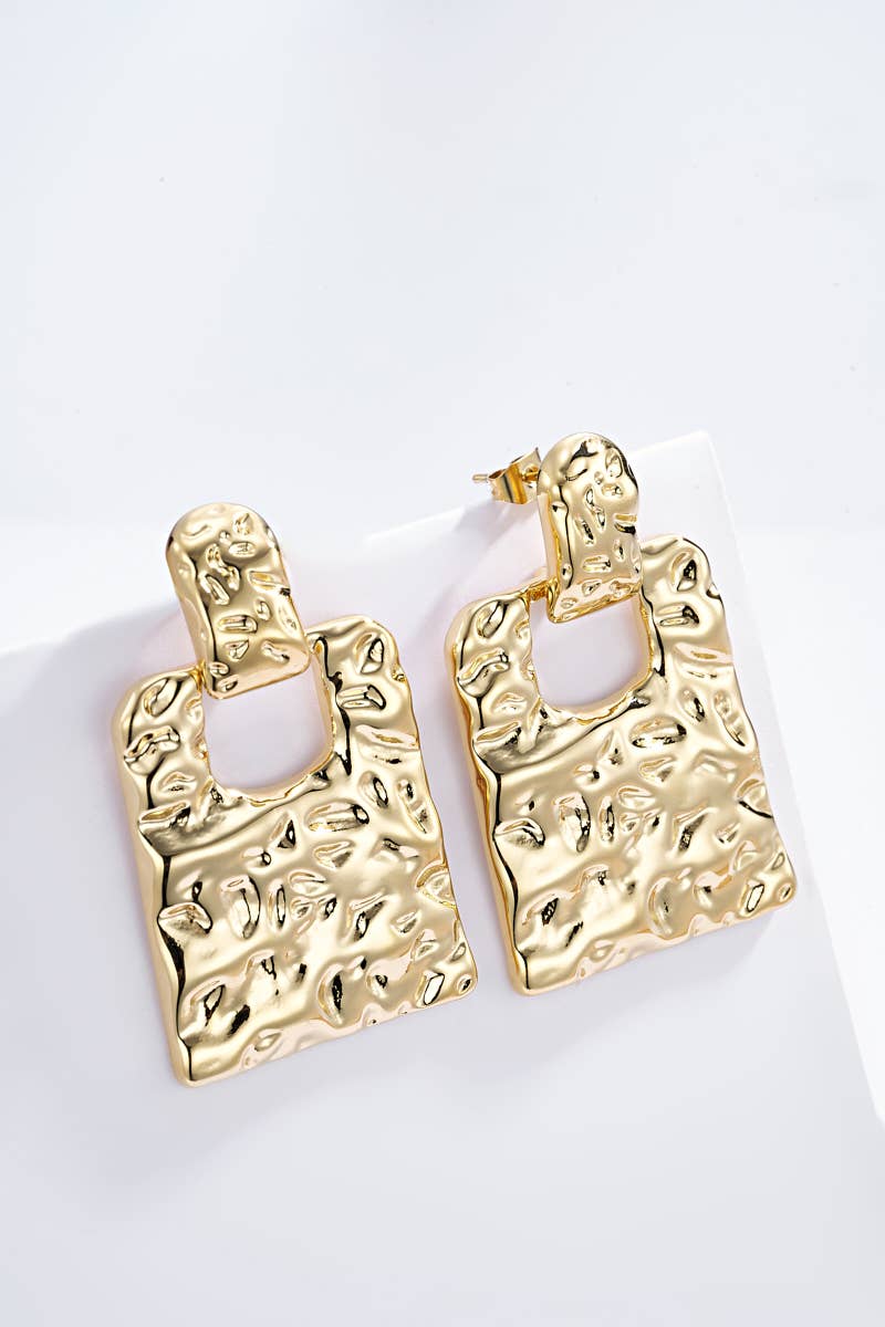 Boucles d'oreilles Carrés Sculptés en acier inoxydable AMÉLIE