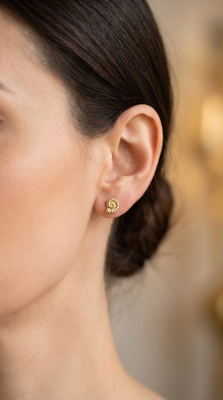 Boucles d'oreilles Coquillage d’Or en acier inoxydable SOPHIE