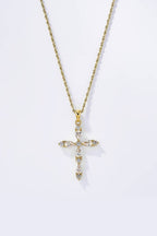 Collier croix scintillante en acier inoxydable GRACE