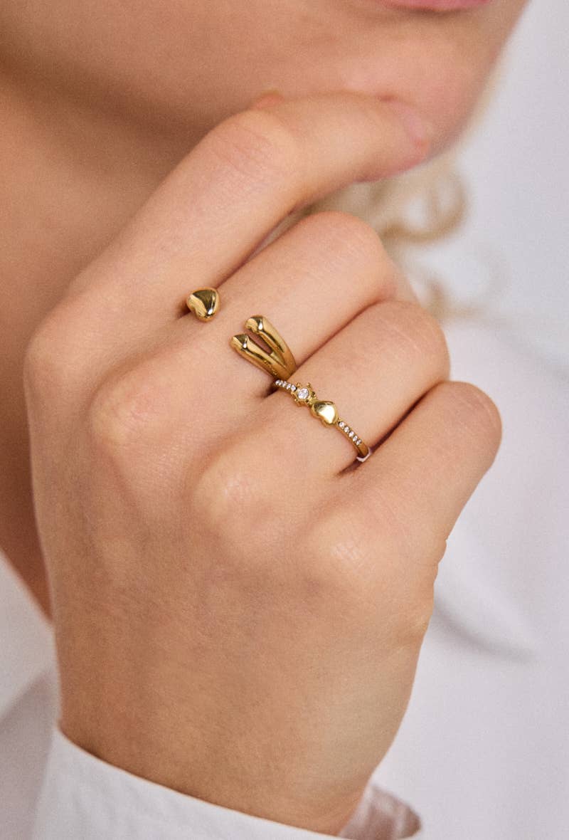 Bague Cœur Royal en acier inoxydable OLIVIA