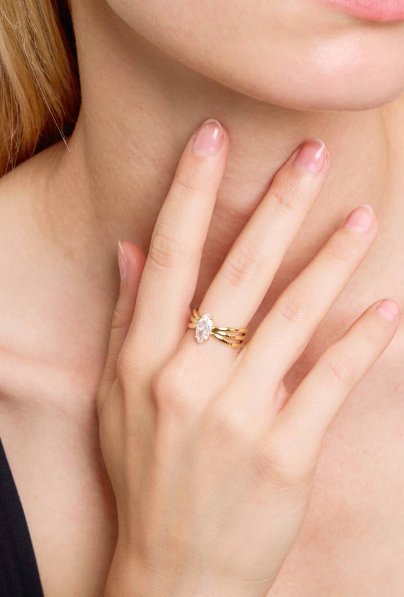 Bague en acier inoxydable DAISY