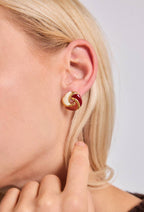 Boucles d'oreilles entrelacées émaillées en acier inoxydable BROOKE