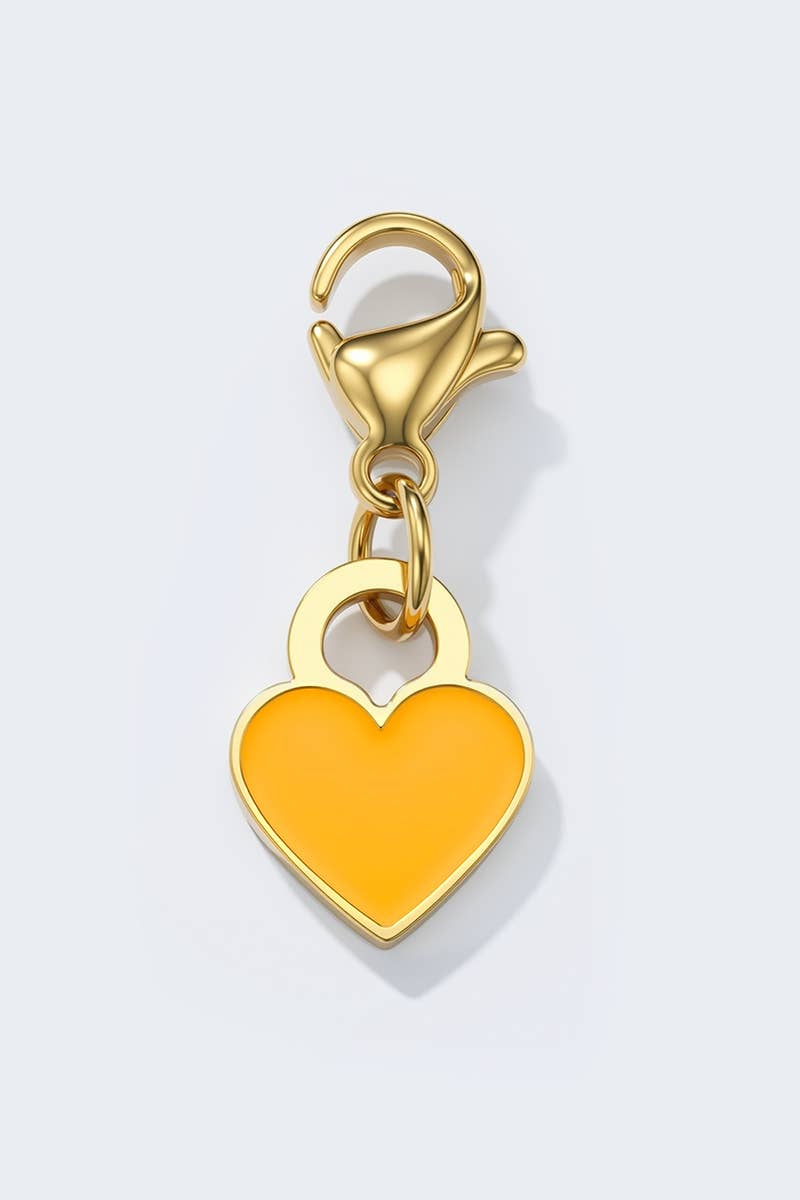 Charm breloque cœur émaillé coloré en acier inoxydable ÉMILIE