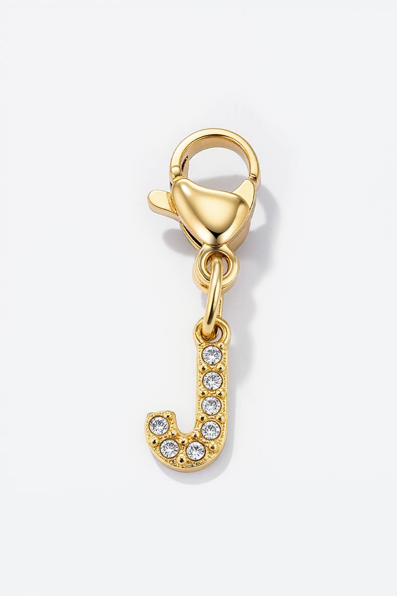 Charm alphabet scintillant en acier inoxydable