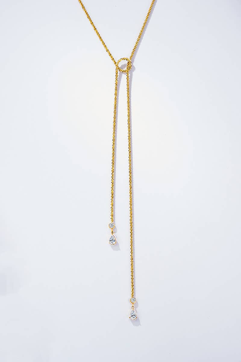 Collier gouttes scintillantes en acier inoxydable ZOE