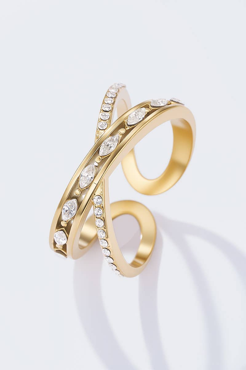 Bague Croisée Éclat en acier inoxydable GRACE
